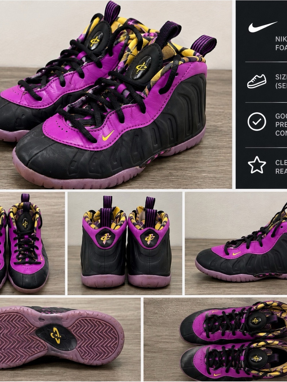 Nike Little Posite One "Cave Purple” size 10C